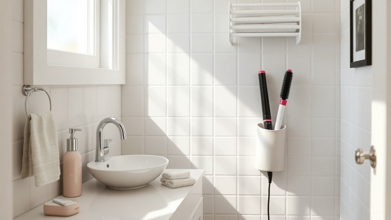 Store Hair Tools in a Heat-Safe Wall Pocket
